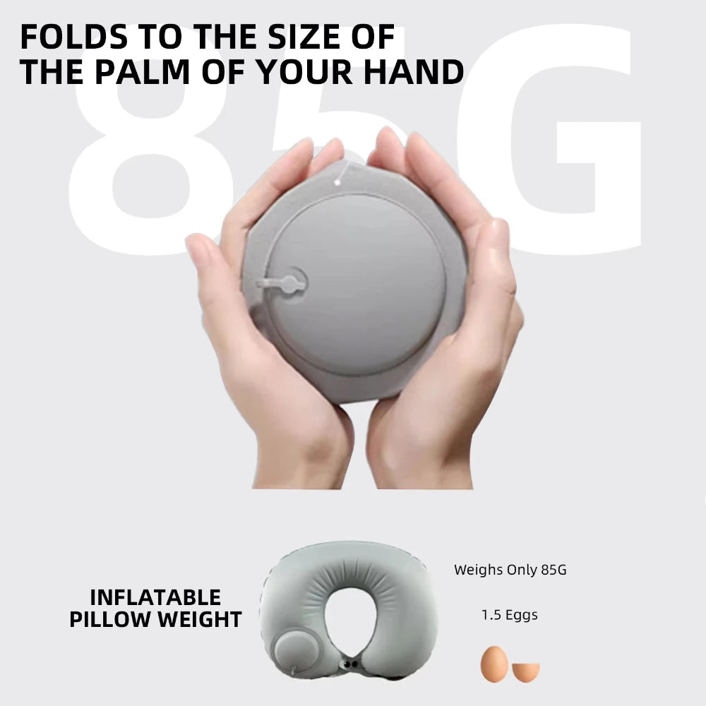 U-Shaped Inflatable Travel Pillow Portable Air Neck Support Cushion