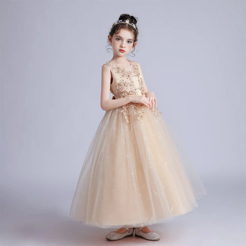 BX683 Kids Dresses For Girls Lace Dress Gown Princess Clothes Children