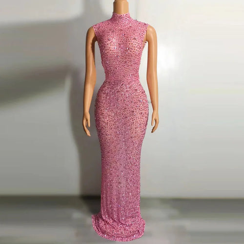 Elegant Luxury Crystal Party Dress Birthday Celebration Dress Bride
