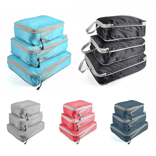 Foldable Compressible Packing Cubes, Waterproof Travel Storage Bag,