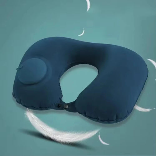U-Shaped Inflatable Travel Pillow Portable Air Neck Support Cushion