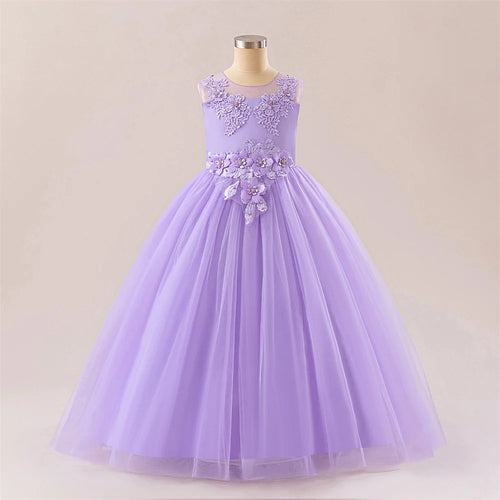 Elegant Baptism Wedding Girls Dress Fashion Tulle First Communion