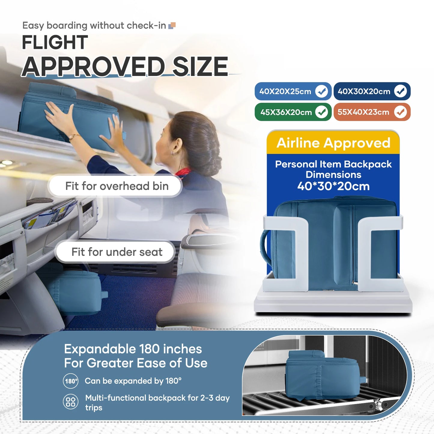 New Vacuum Compression Backpack Aircraft Ryanair 40x30x20 Airplane