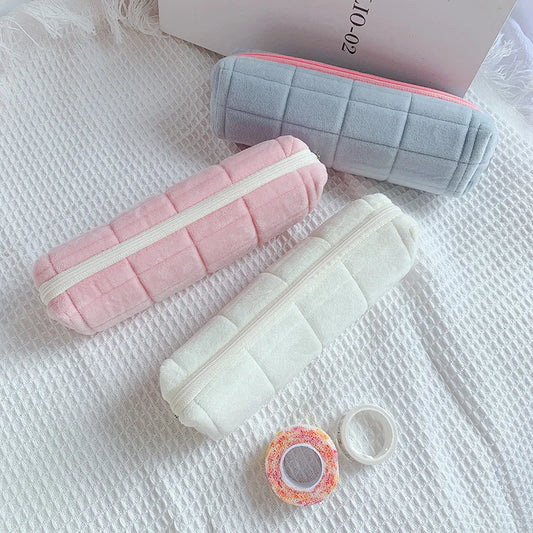 Kawaii Pencil Case Creative Pillow Bag Large Capacity Short fluff Bag