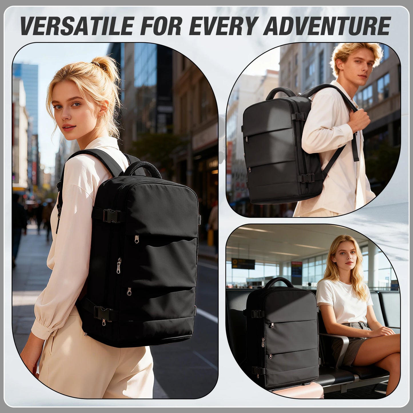 Women Men Hand Luggage Backpack Business College Laptop Travel