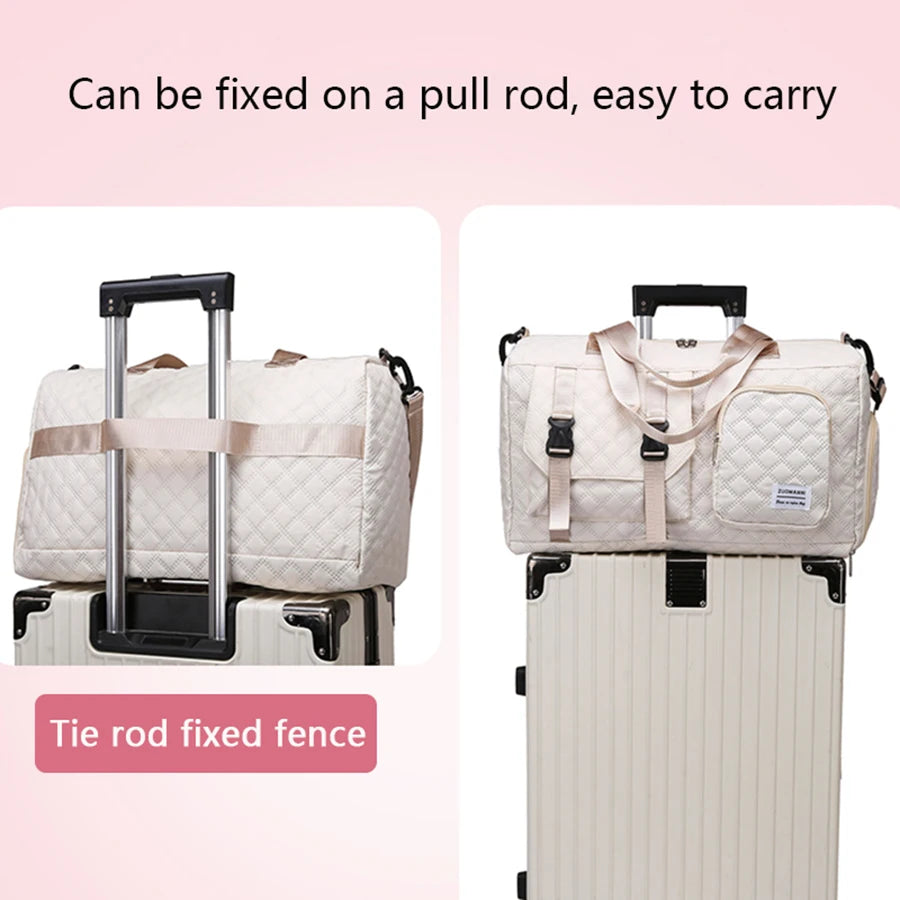 Durable Nylon Travel Duffle Bag, Portable Sports Gym Bag for Overnight