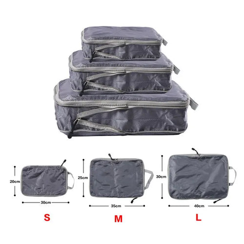 Foldable Compressible Packing Cubes, Waterproof Travel Storage Bag,