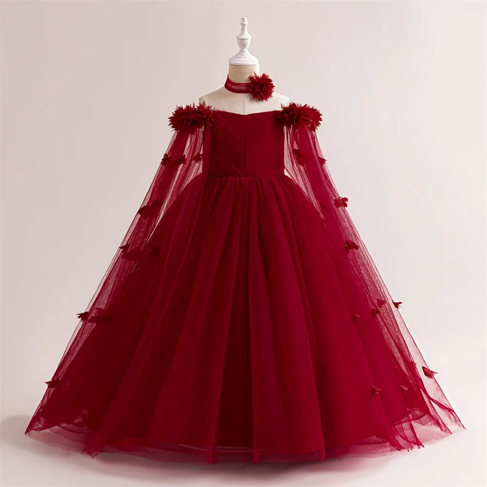 Fluffy Flower Bridemaid Girl Dresses For Wedding and Party Ball Gown