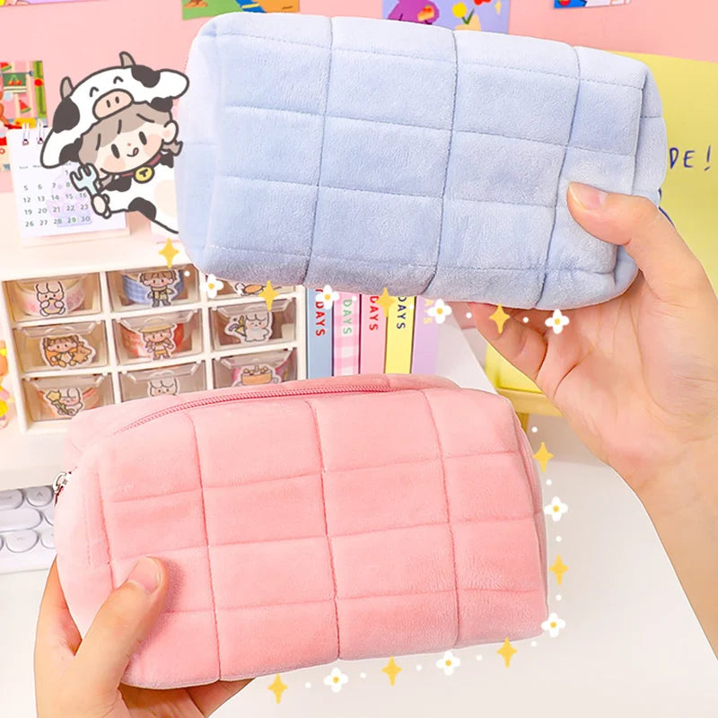 Kawaii Pencil Case Creative Pillow Bag Large Capacity Short fluff Bag