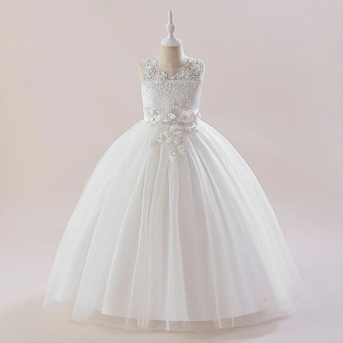 Elegant Baptism Wedding Girls Dress Fashion Tulle First Communion