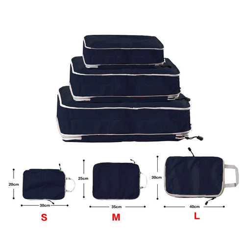 Foldable Compressible Packing Cubes, Waterproof Travel Storage Bag,