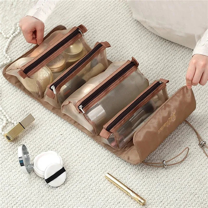 Detachable Cosmetic Bag Portable Large Capacity 4 in 1 Makeup Bags