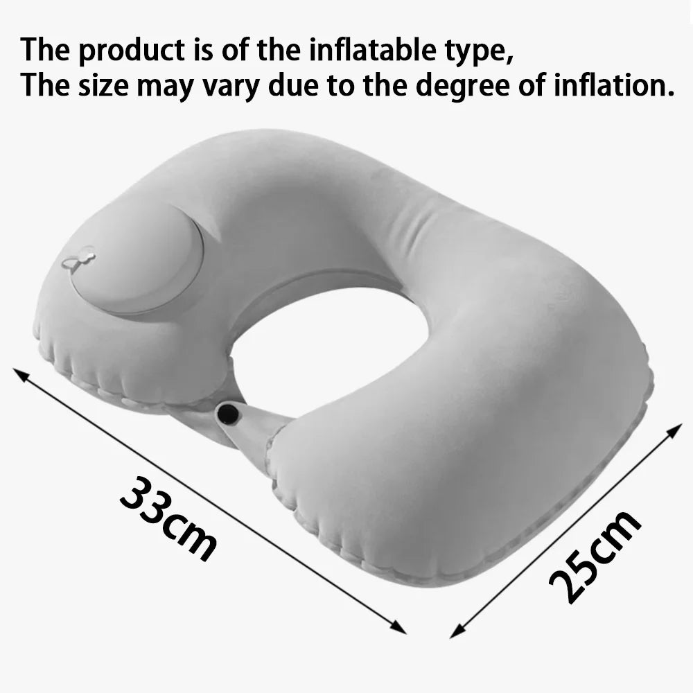 U-Shaped Inflatable Travel Pillow Portable Air Neck Support Cushion