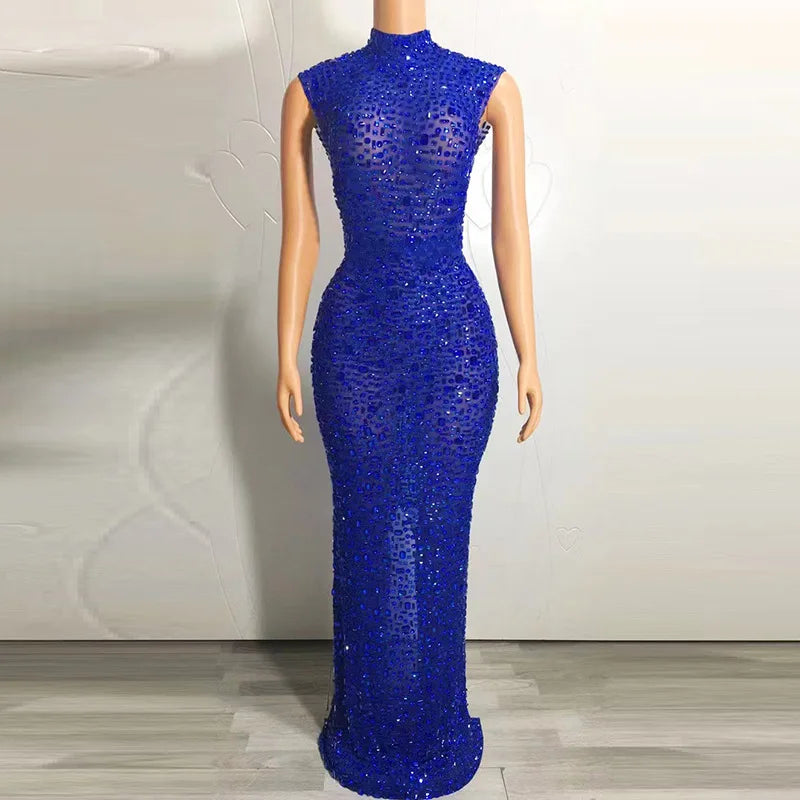 Elegant Luxury Crystal Party Dress Birthday Celebration Dress Bride