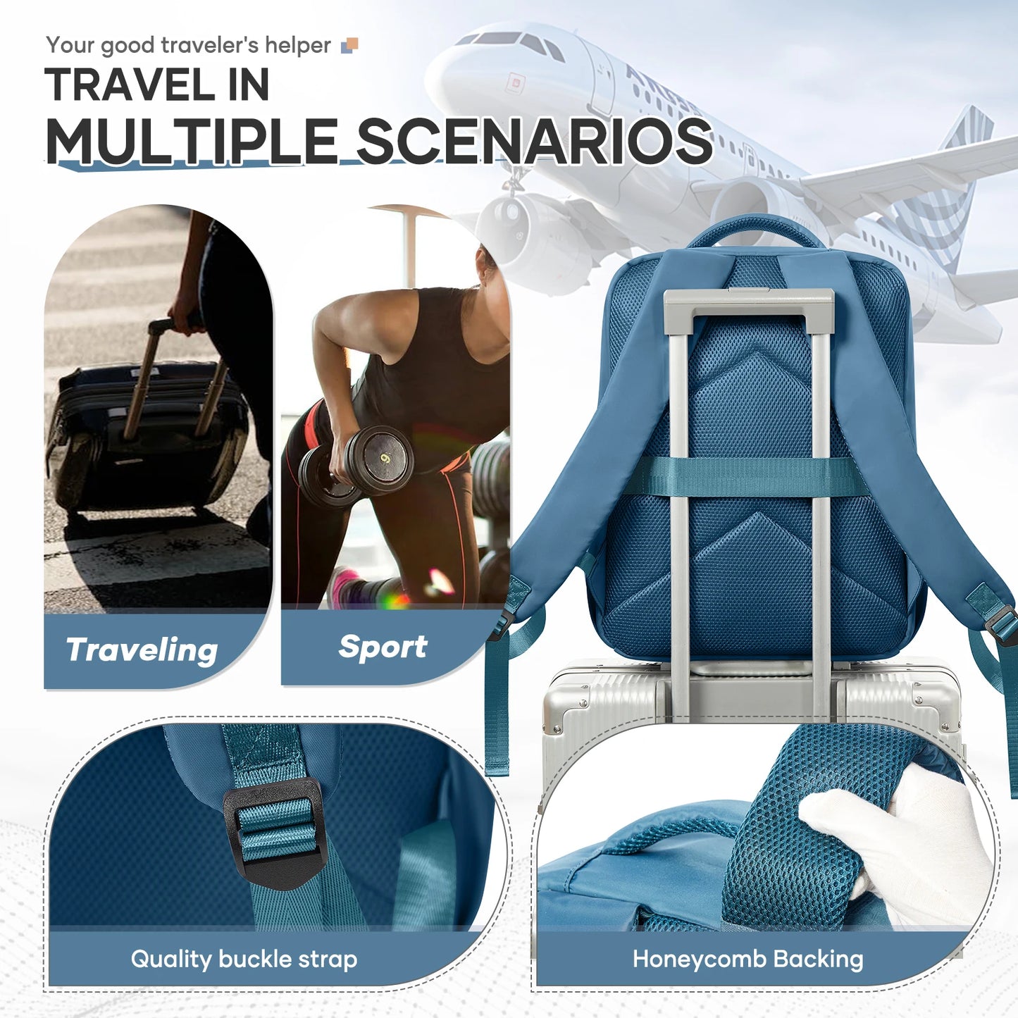 New Vacuum Compression Backpack Aircraft Ryanair 40x30x20 Airplane