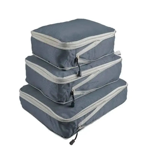 3Pcs/set Black/Blue/Grey Compressible Travel Storage Bag Portable