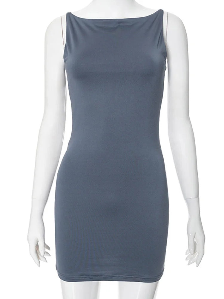 Women's Sleeveless Mini Wrap Dress Y2K Basic Casual Fashion Summer