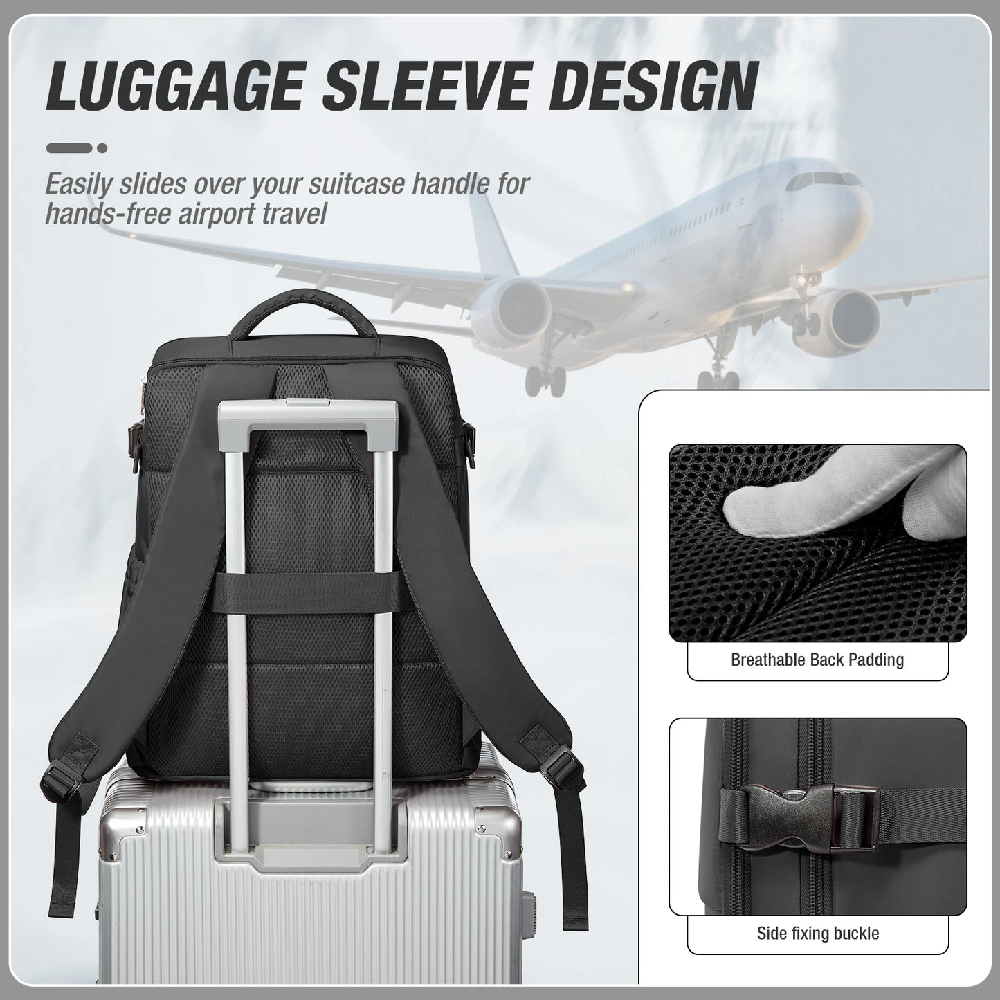 Women Men Hand Luggage Backpack Business College Laptop Travel