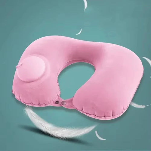 U-Shaped Inflatable Travel Pillow Portable Air Neck Support Cushion