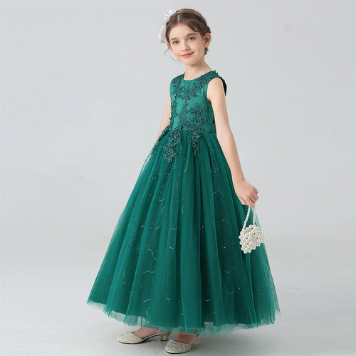 BX683 Kids Dresses For Girls Lace Dress Gown Princess Clothes Children