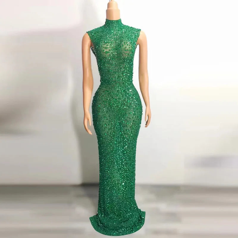 Elegant Luxury Crystal Party Dress Birthday Celebration Dress Bride