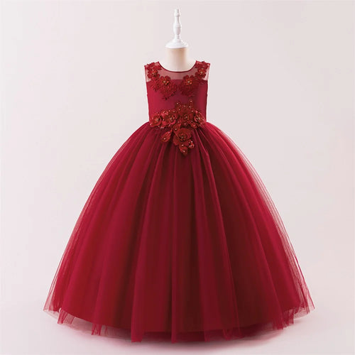 Elegant Baptism Wedding Girls Dress Fashion Tulle First Communion
