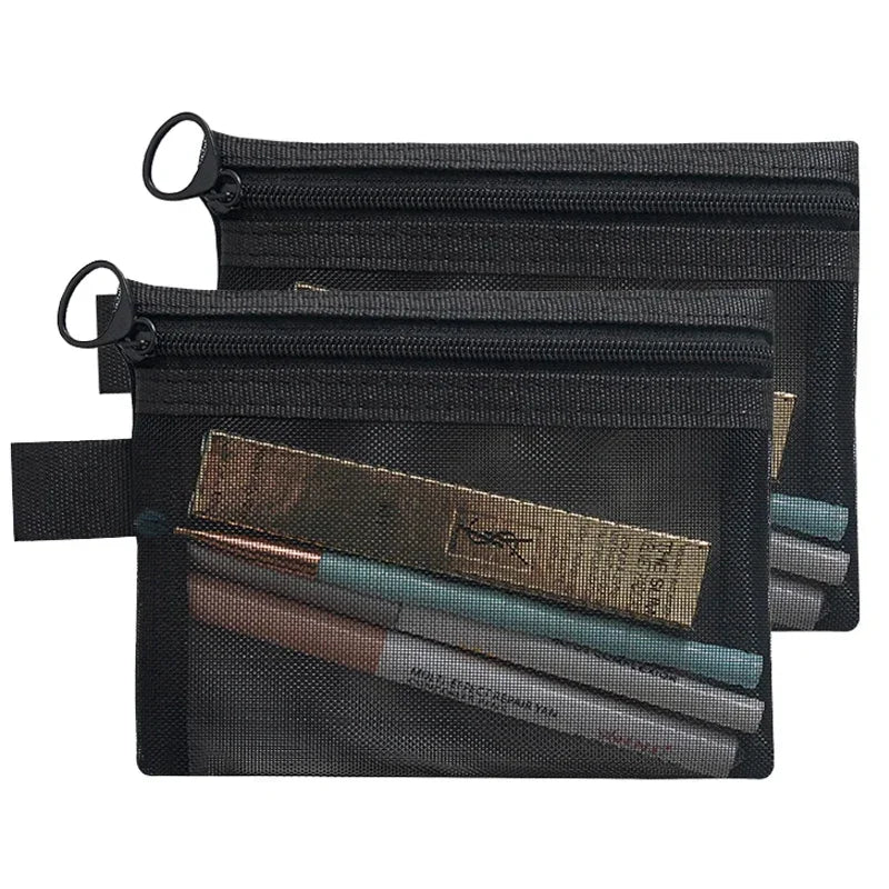 1/3pcs Mesh Clear Cosmetic Bags Small Large Black Makeup Bag Portable