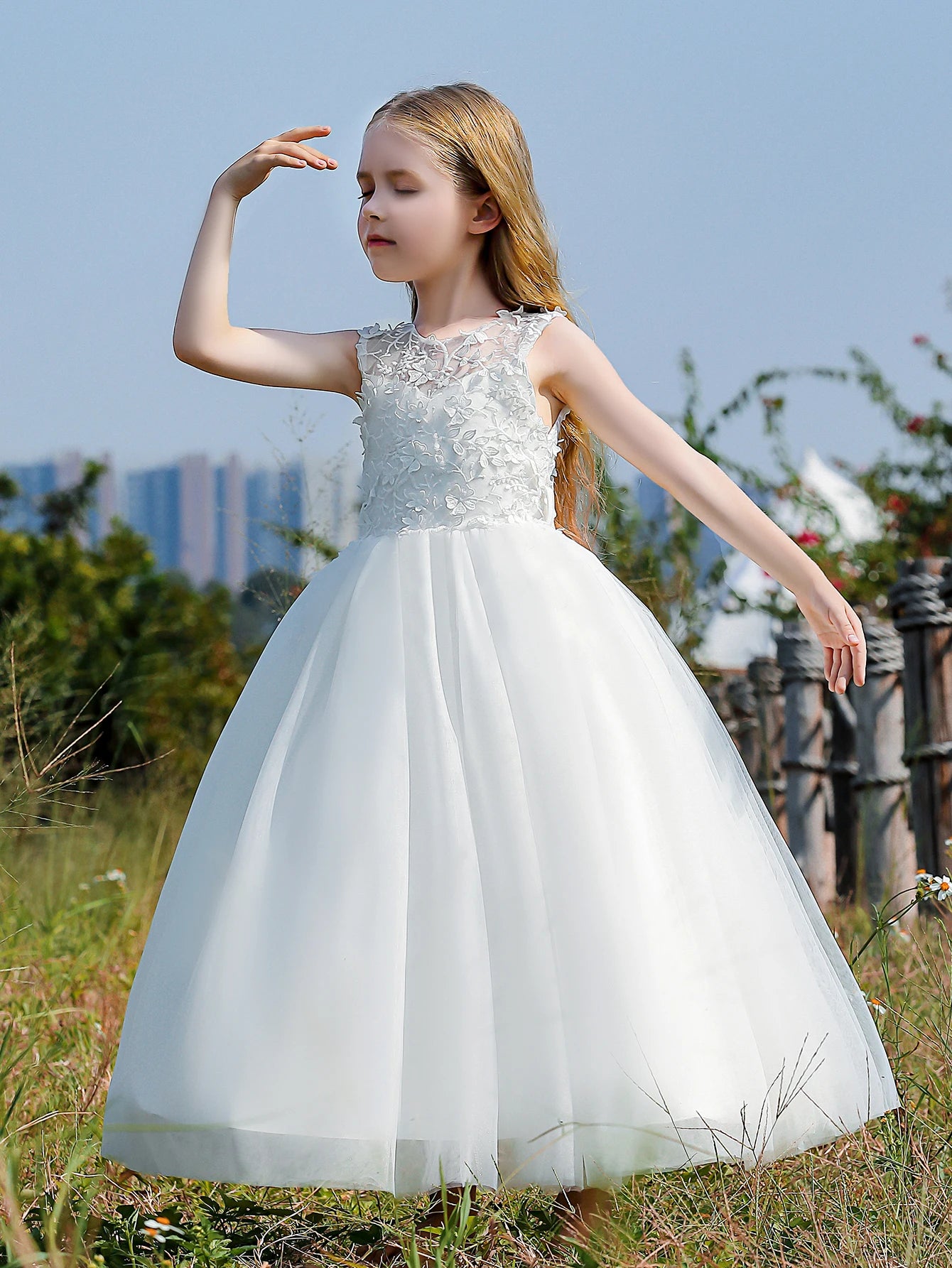 Soft Tulle Satin Floral Appliques Lace Elegant Wedding Party Princess