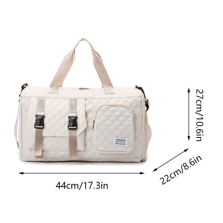 Durable Nylon Travel Duffle Bag, Portable Sports Gym Bag for Overnight