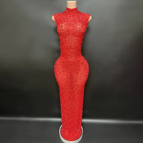 Elegant Luxury Crystal Party Dress Birthday Celebration Dress Bride