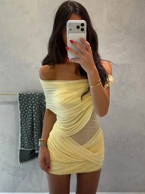 Nibber Prom Party Dress Women Sexy Patchwork Sexy Multi-Layer Mesh