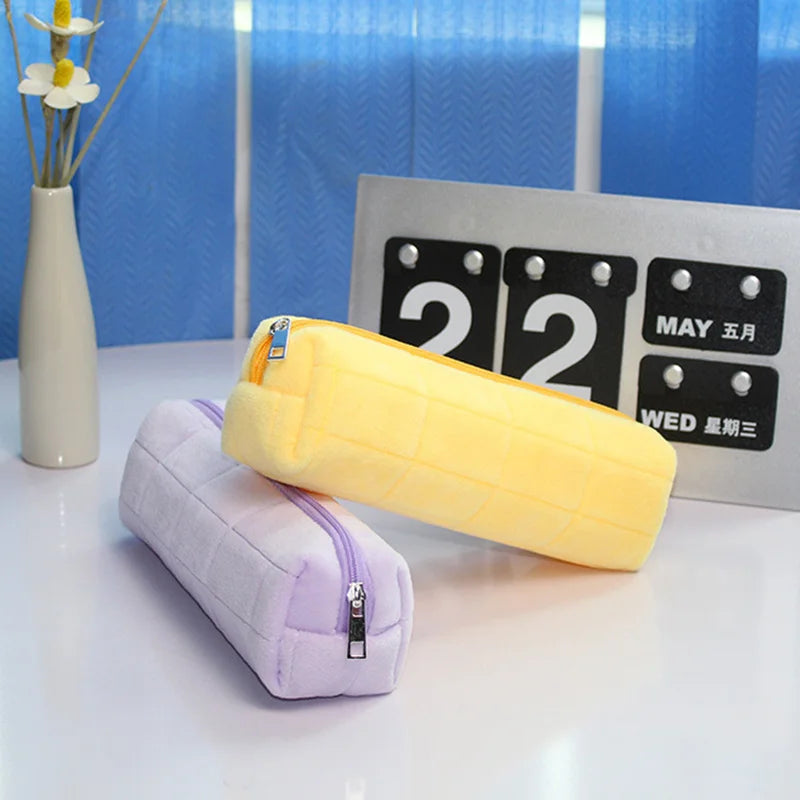 Kawaii Pencil Case Creative Pillow Bag Large Capacity Short fluff Bag
