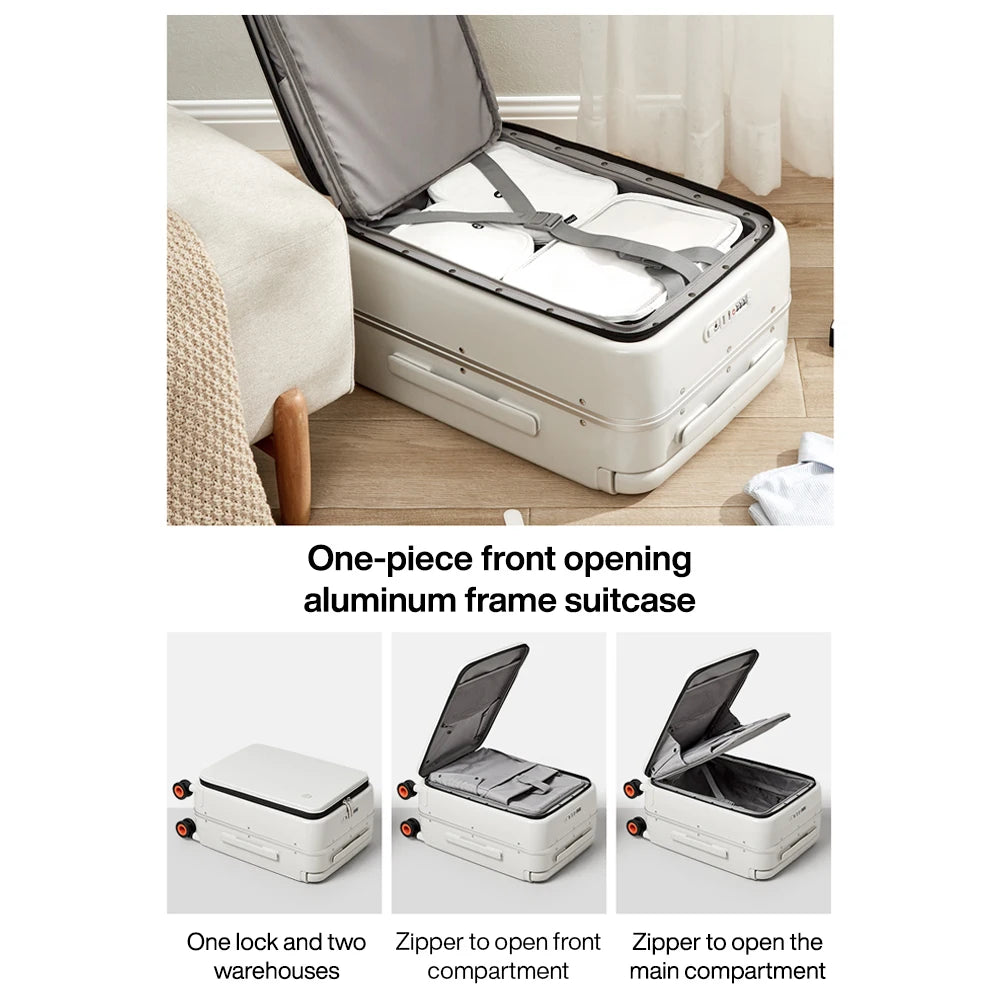 Mixi New Design Wide Handle Suitcase Men Carry-On Luggage Women Travel