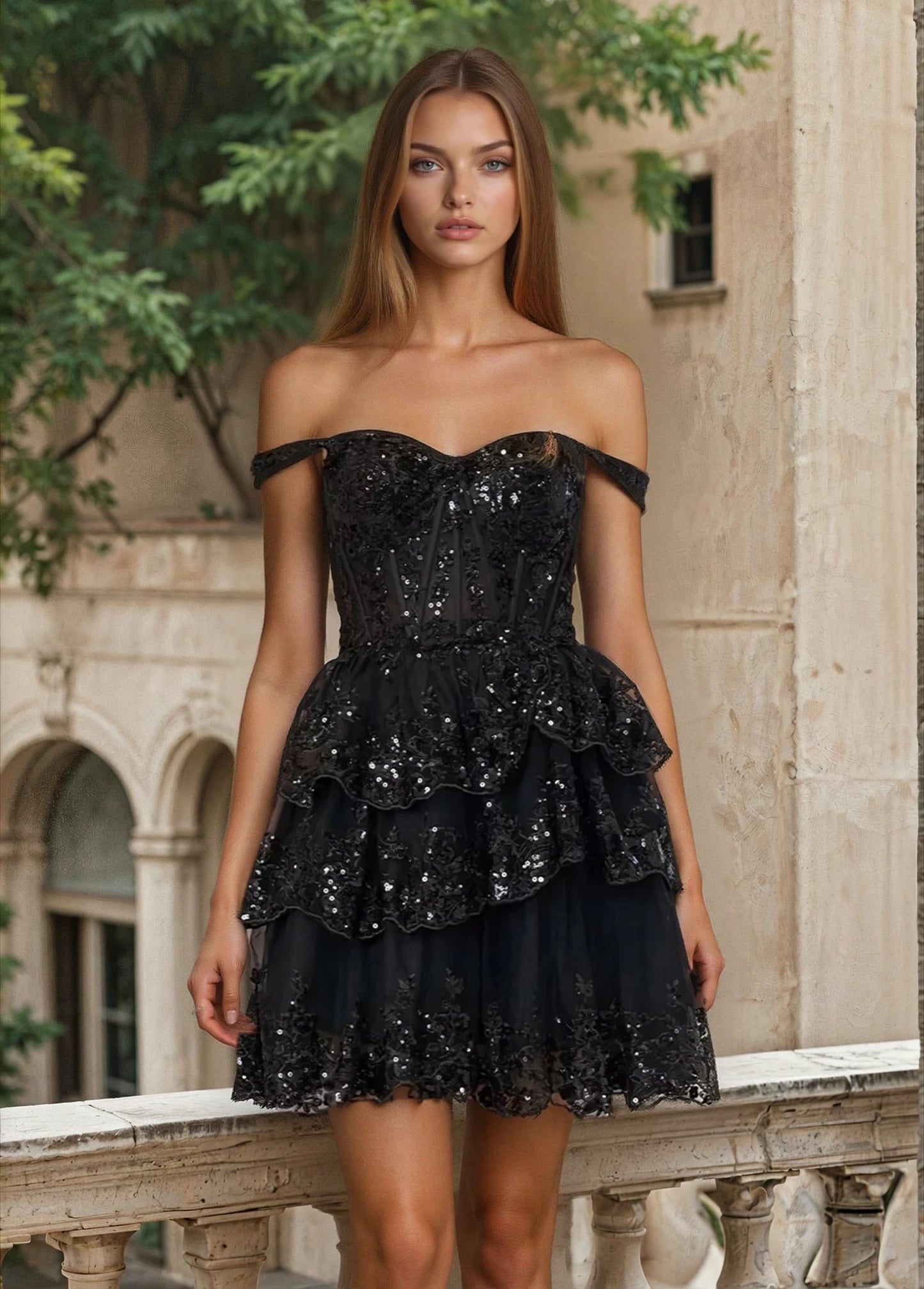 Mini Sweet Heart Tiered Homecoming Prom Dress