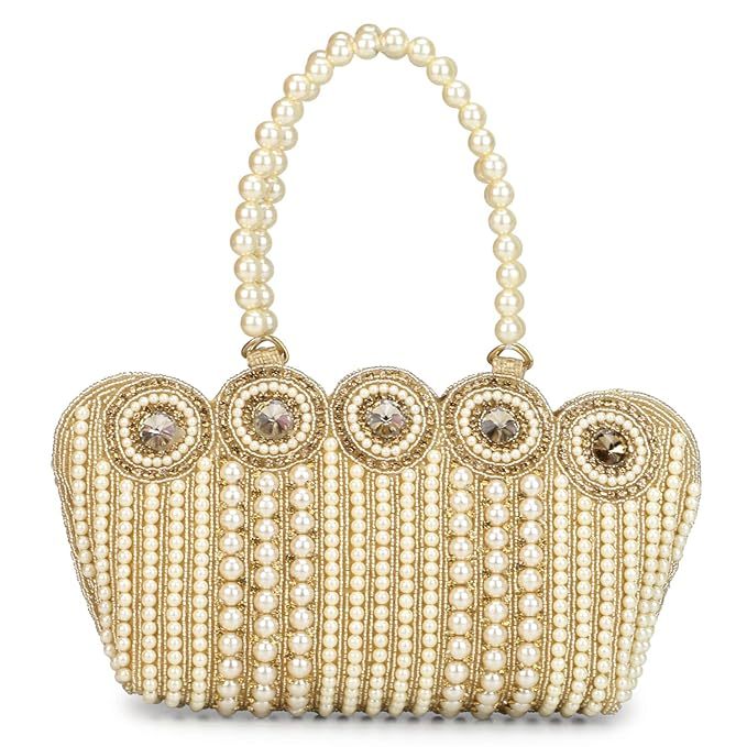 TF handicraft Women's Moti Crafted Stylish Hand Bag Clutch(PACK OF 2)