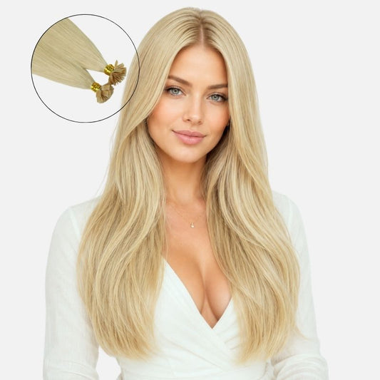 Light Blonde (9C) Flat Tip Hair Extensions (50g - 100g)