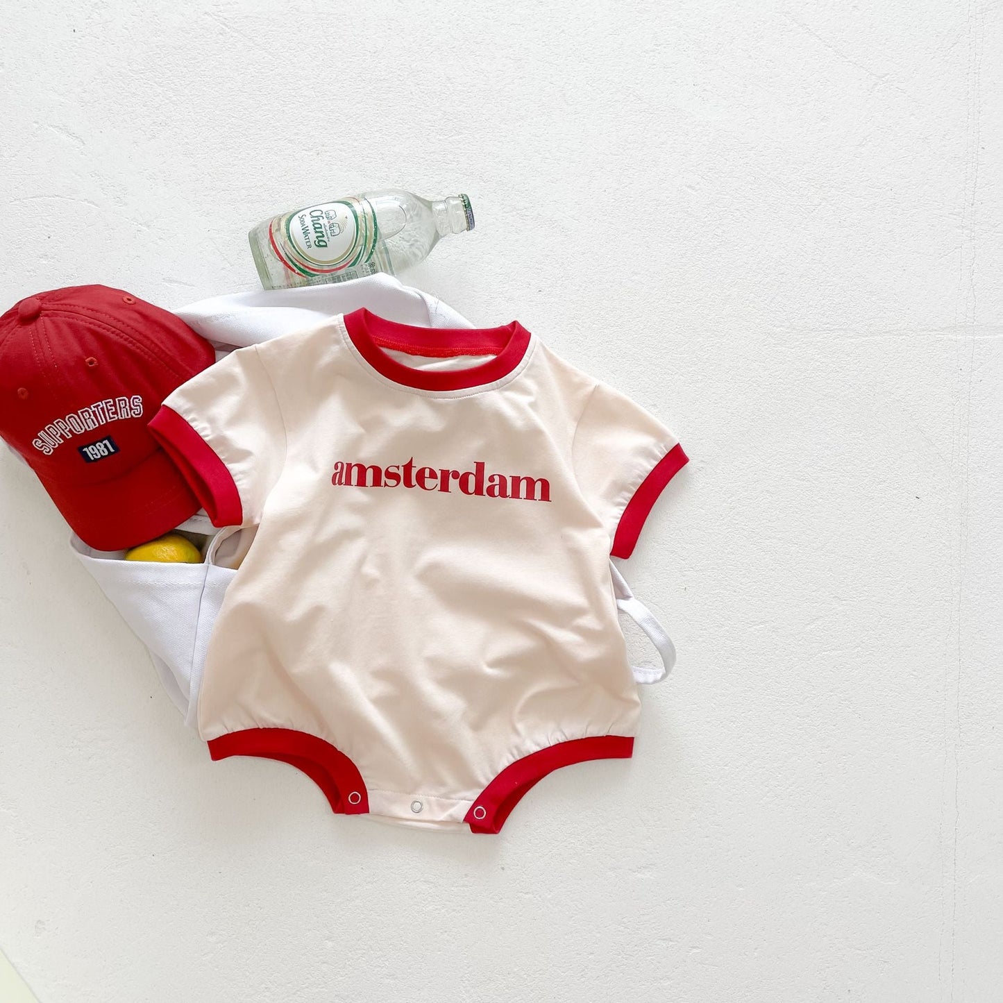 Baby Unisex Girl Boy Letter Print Round Collar Cotton bodysuit