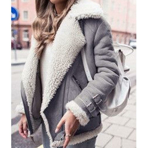 Jacket Women Coat Winter 2022 Hot Cotton Lambswool Outerwear Fashion