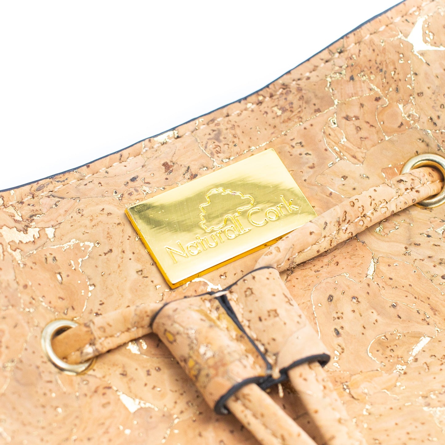 Natural cork Molten Gold Potli Bag-BAG-2091