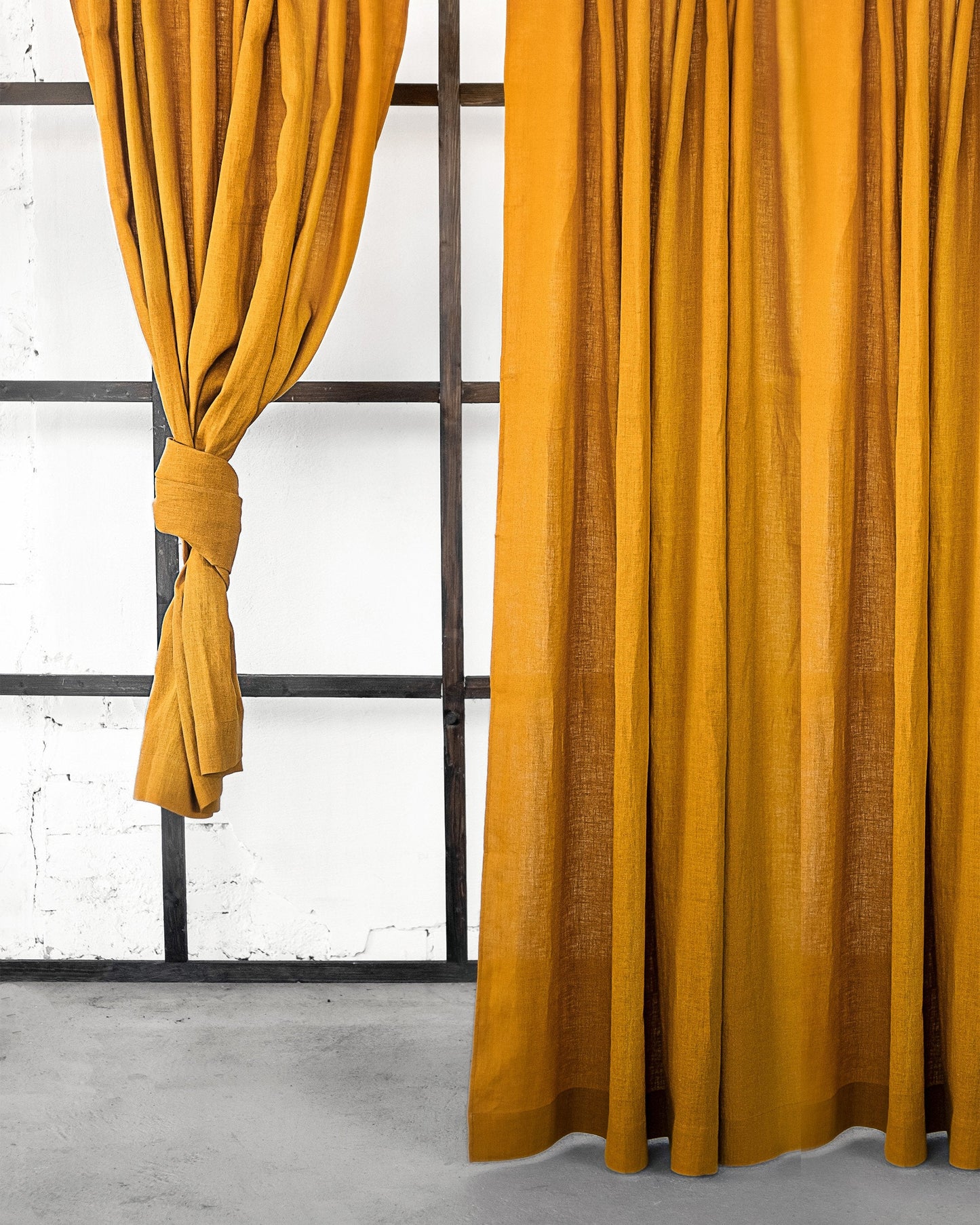Linen Curtains & Drapes with Multi-functional Heading Tape in Greyish