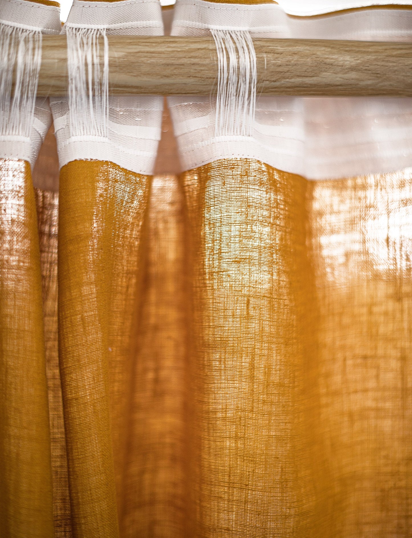 Linen Curtains & Drapes with Multi-functional Heading Tape in Greyish