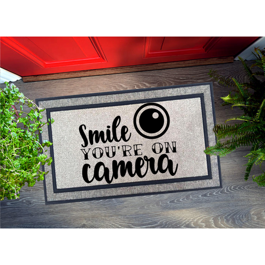 Smile You're On Camera Door Mat