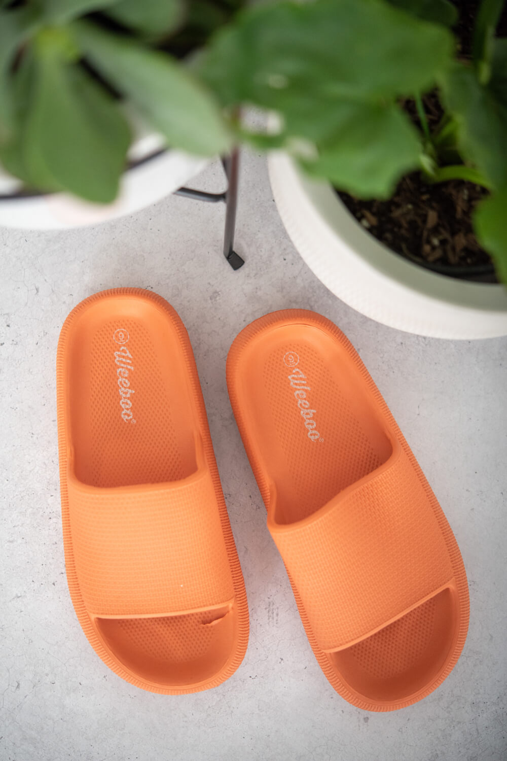 Orange Slide-On Sandals