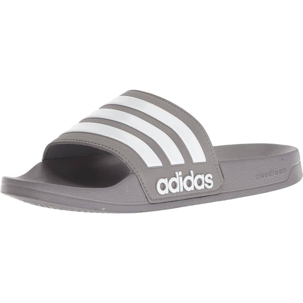 adidas Men’s Adilette Shower Slide - 4 / Grey/White/Grey - 
