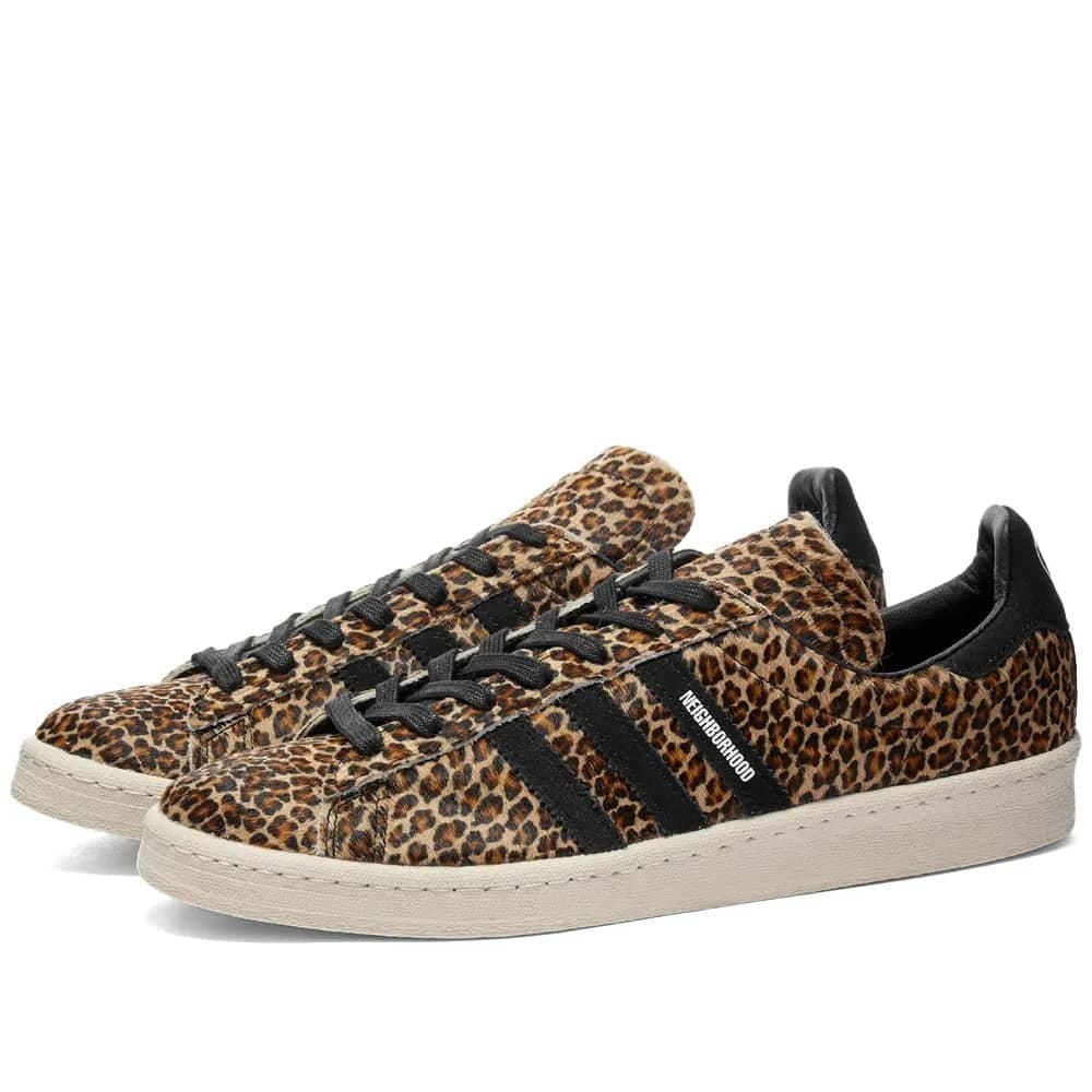 ADIDAS X NEIGHBORHOOD CAMPUS - UK 7.5 / LEOPARD & BLACK