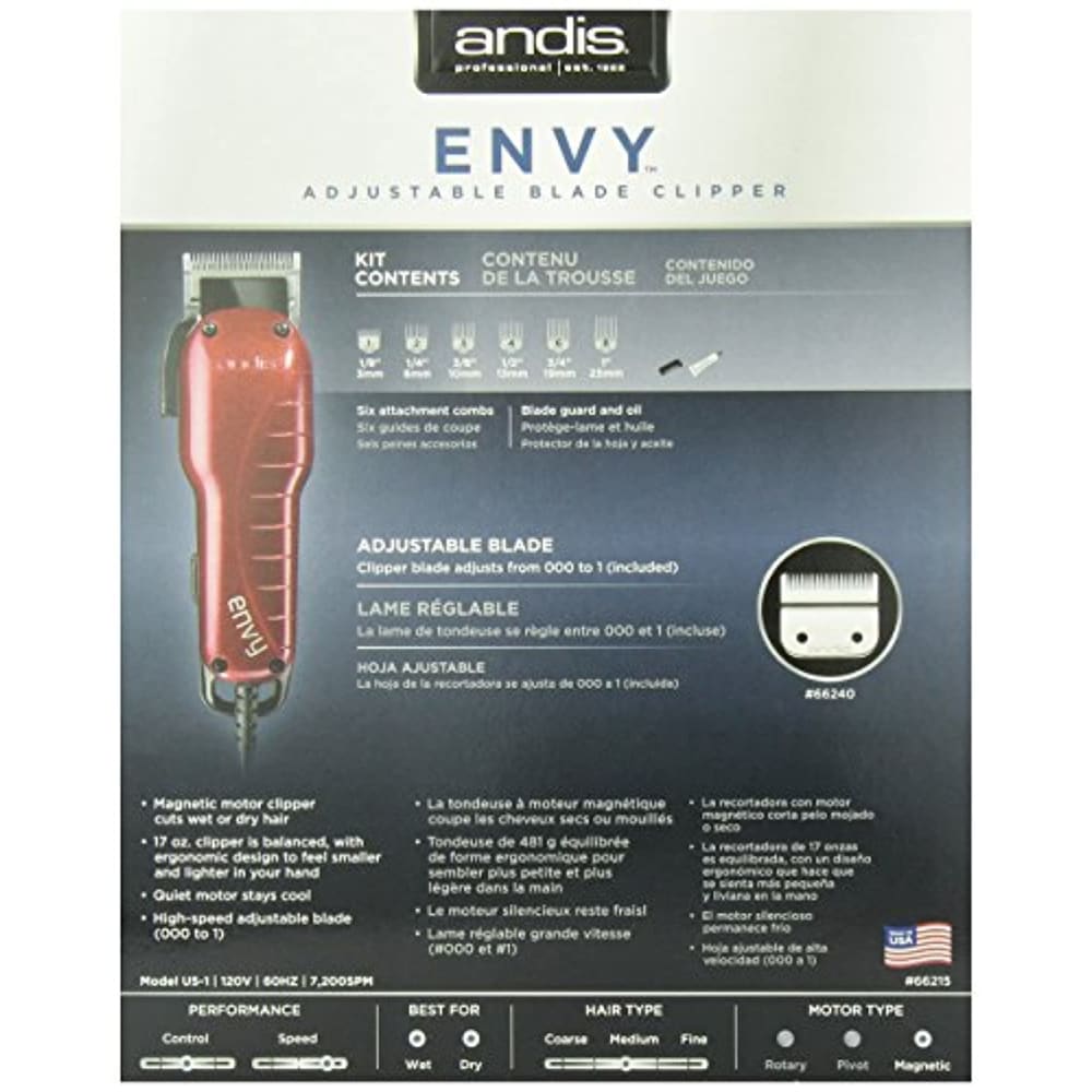 Andis 66215 Professional Envy Hair Clipper with Adjustable 