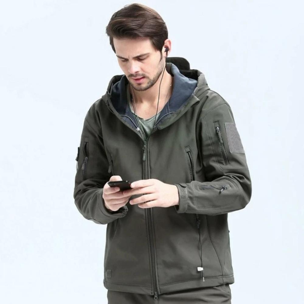 Mens Army Style Wind and Waterproof Jacket