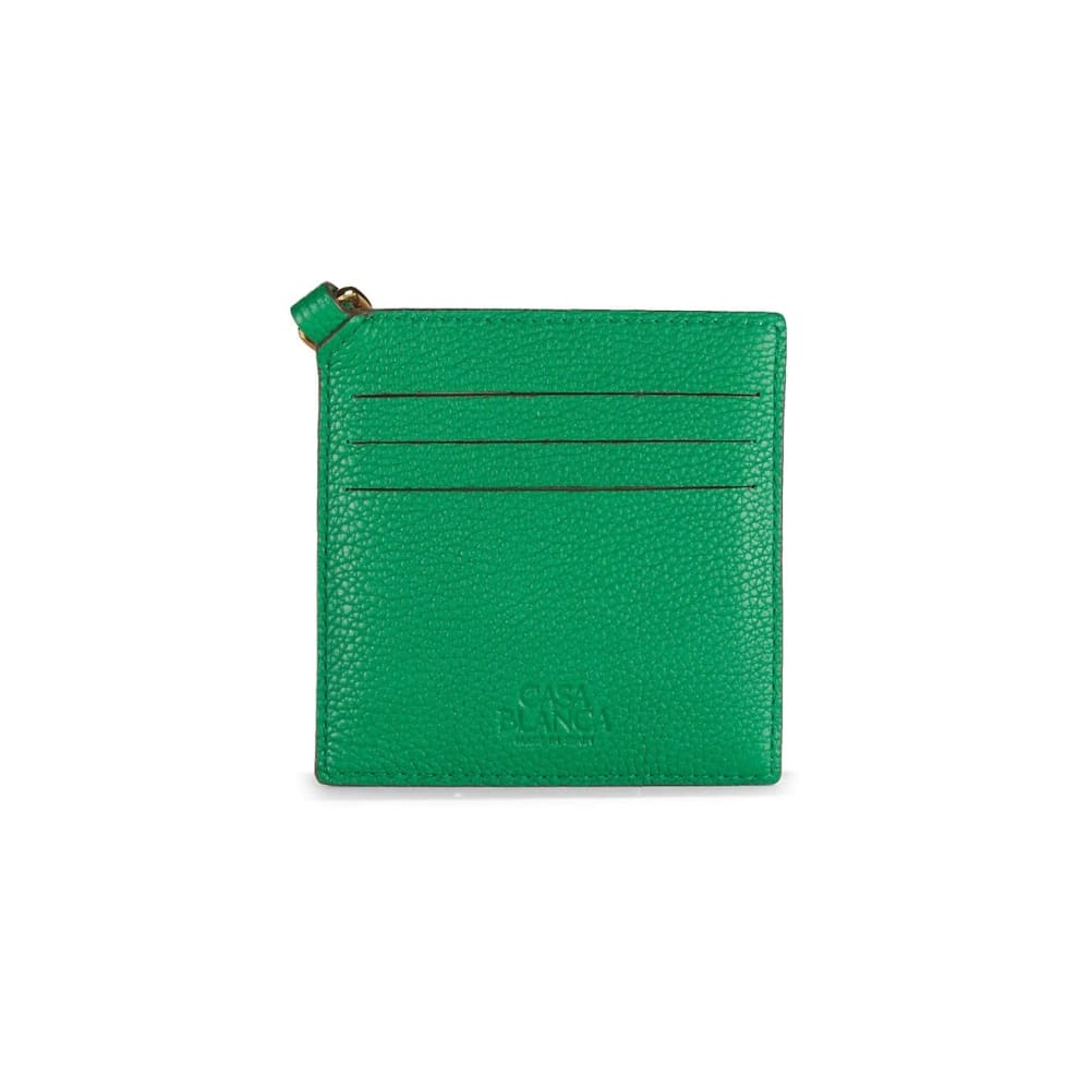 Casablanca Diamond Leather Card Holder - green and white
