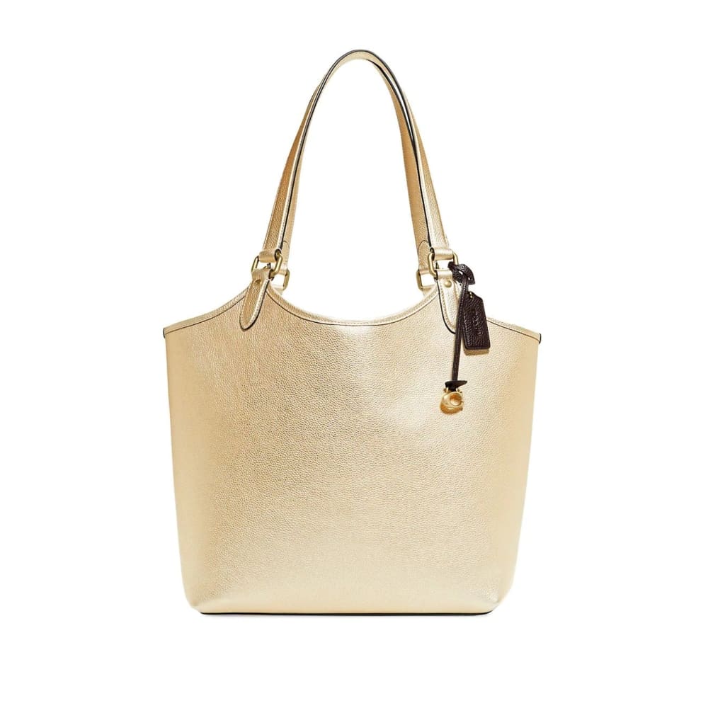 COACH Everyday Metallic Leather Tote - Soft Gold / LEATHER