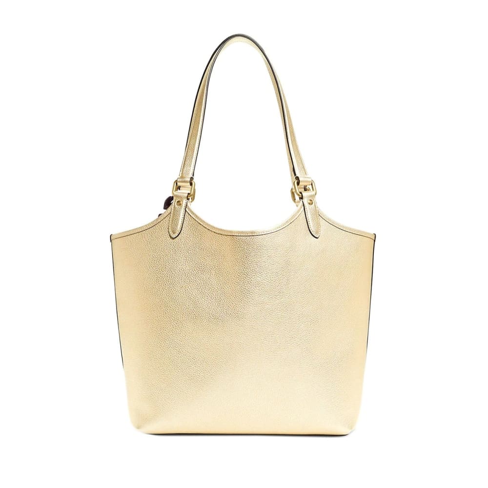 COACH Everyday Metallic Leather Tote - Soft Gold / LEATHER